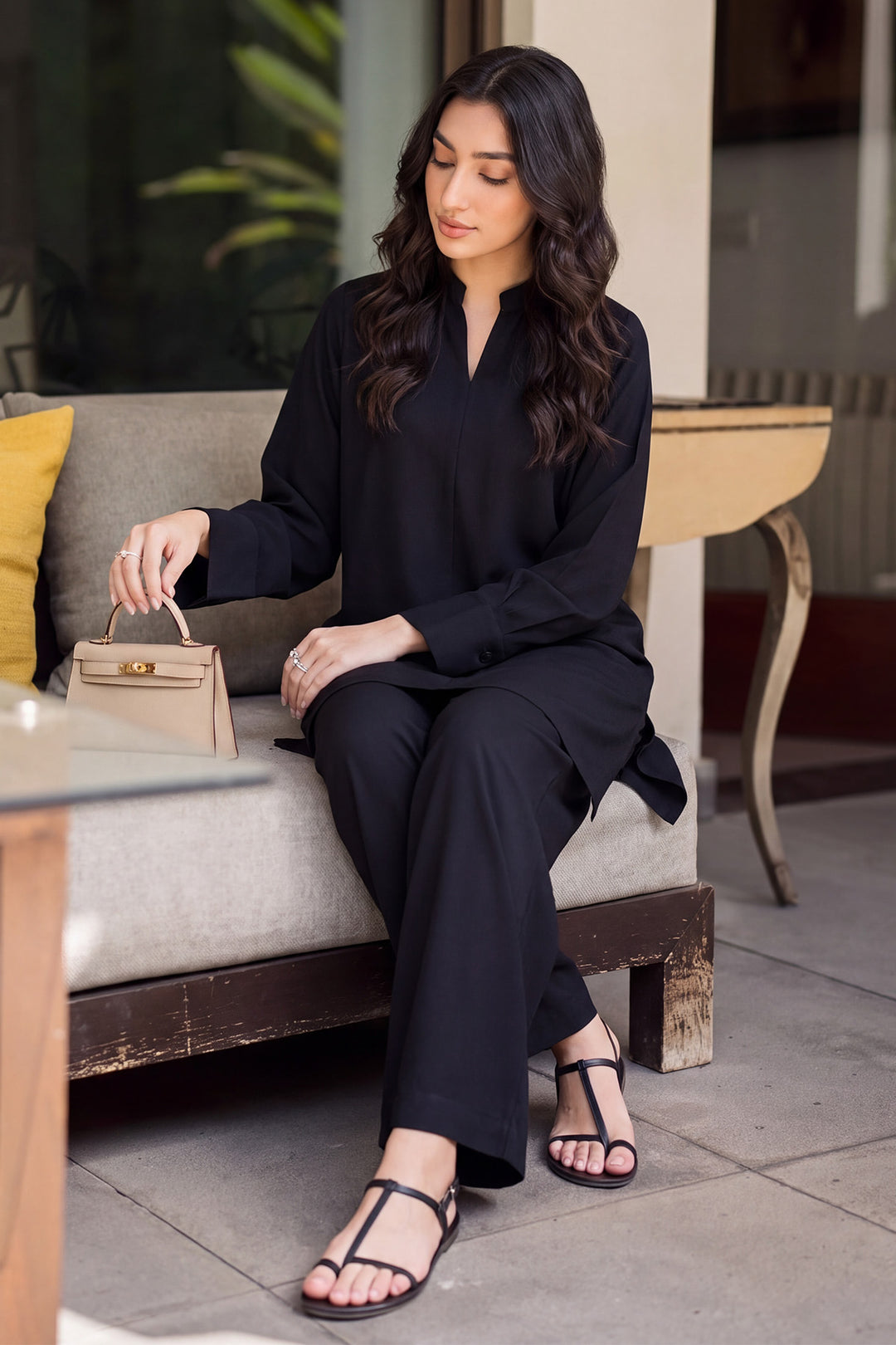 6337-AYGAUL DYED GEORGETTE STITCHED