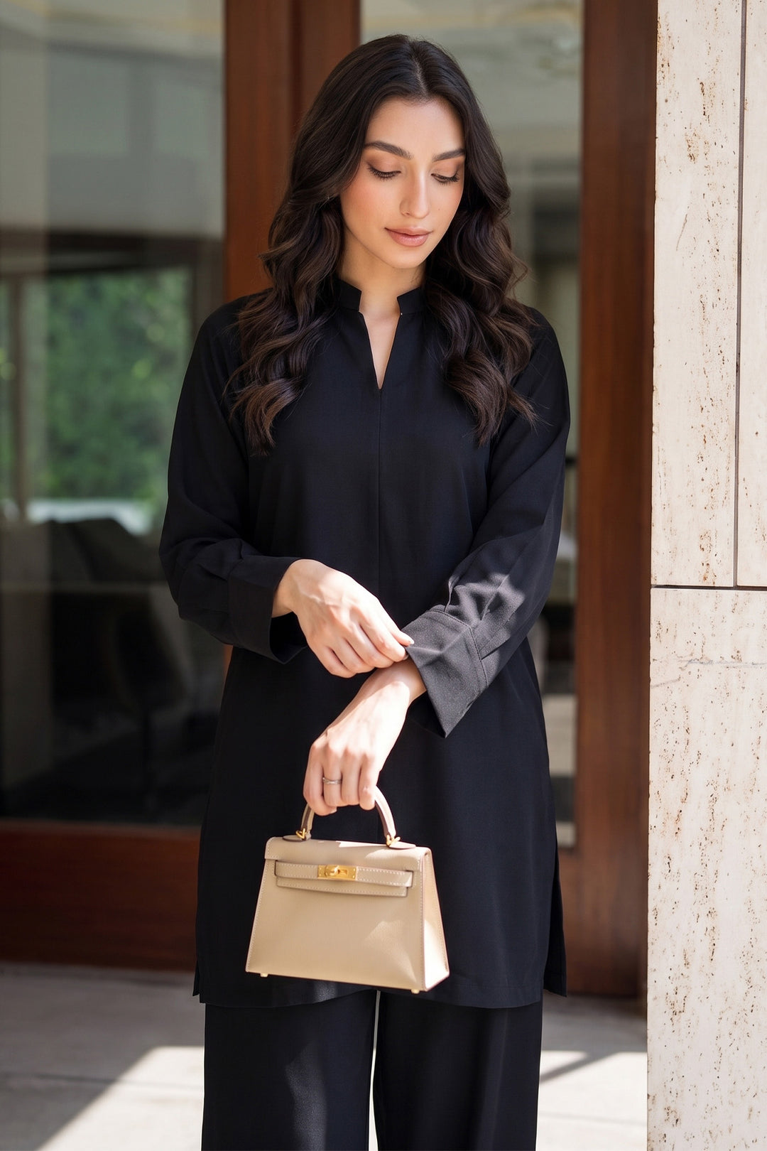 6337-AYGAUL DYED GEORGETTE STITCHED