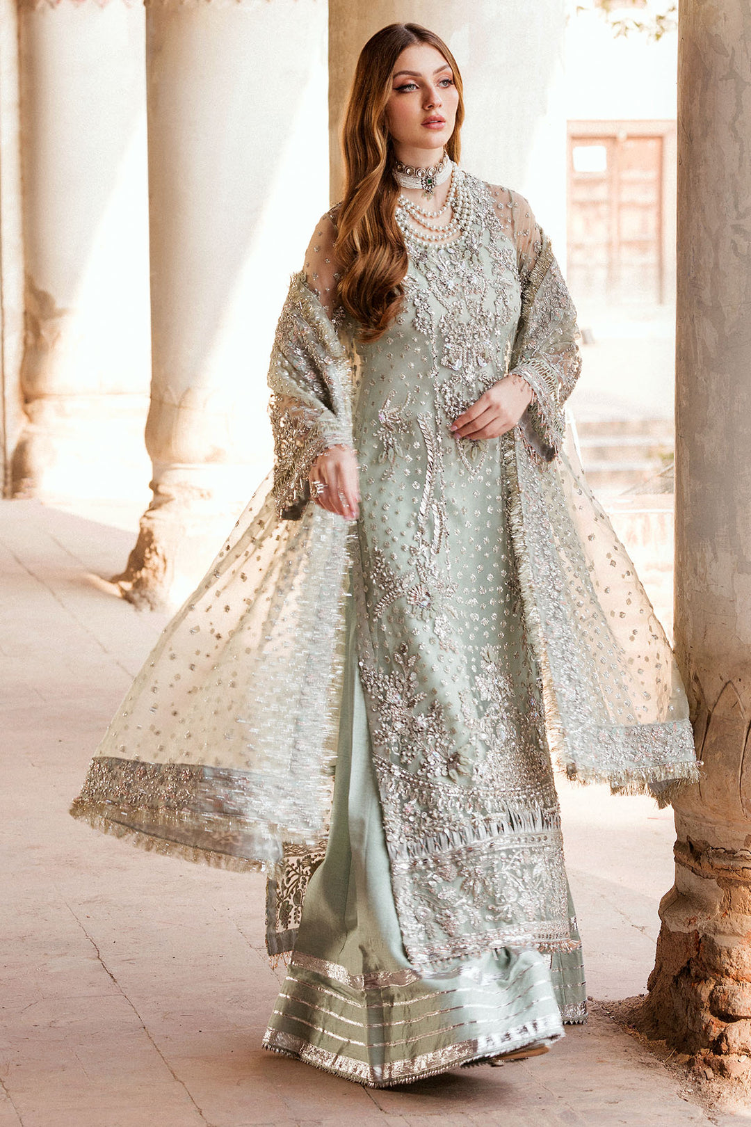 0001-NURIYAH HAND EMBELLISHED SILK NET STITCHED