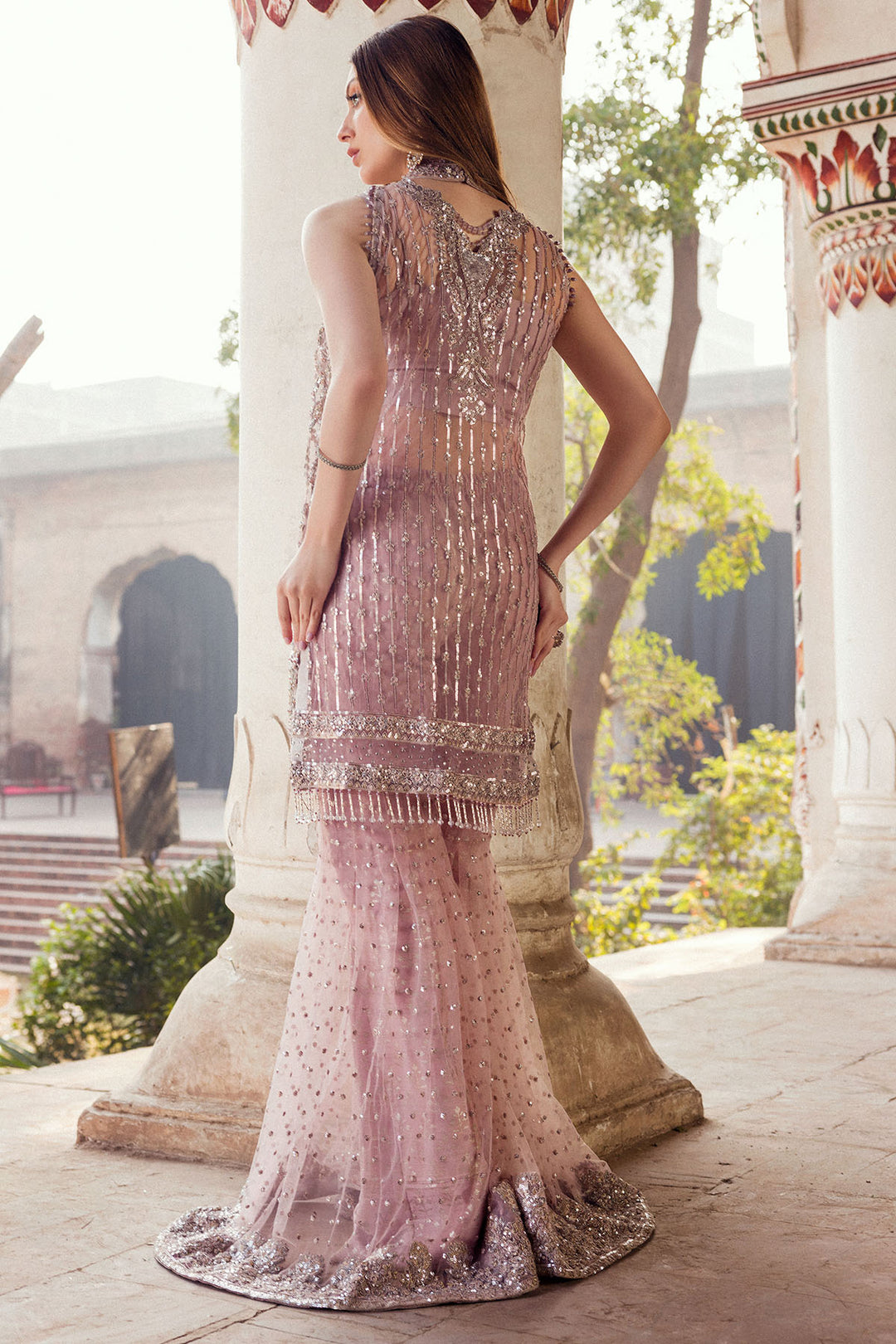 0002-MUSFIRAH HAND EMBELLISHED SILK NET STITCHED