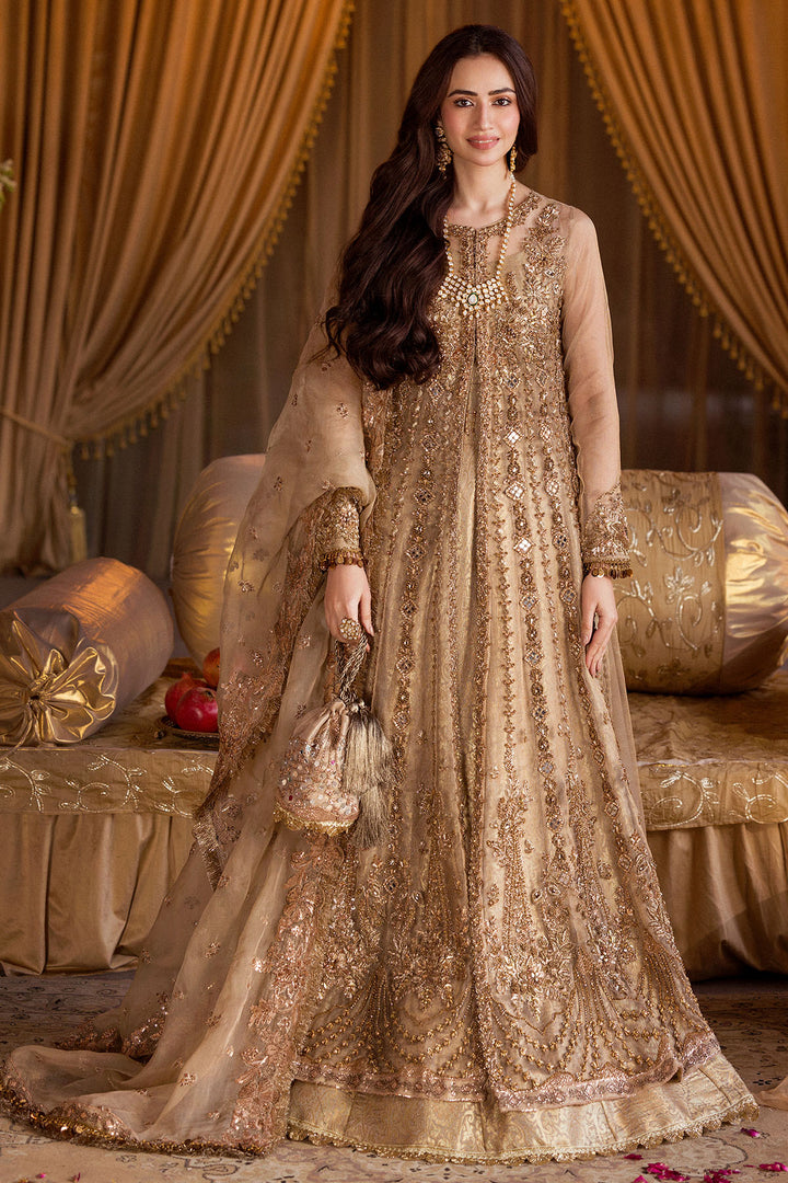 0006-AARAISH HAND EMBELLISHED MESSORI ZARI NET STITCHED