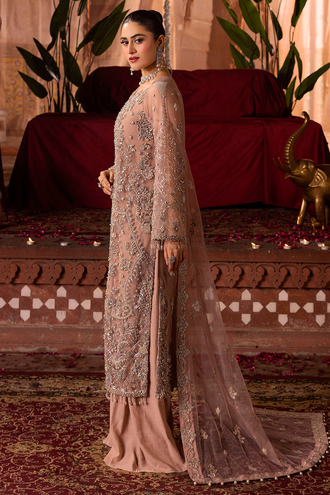 0011-REEM EMBROIDERED SILK NET STITCHED