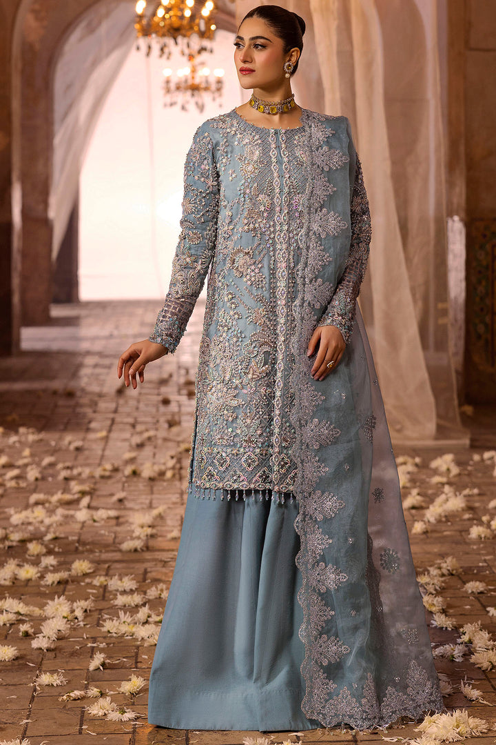 0014-FIROZEH EMBROIDERED ORGANZA STITCHED