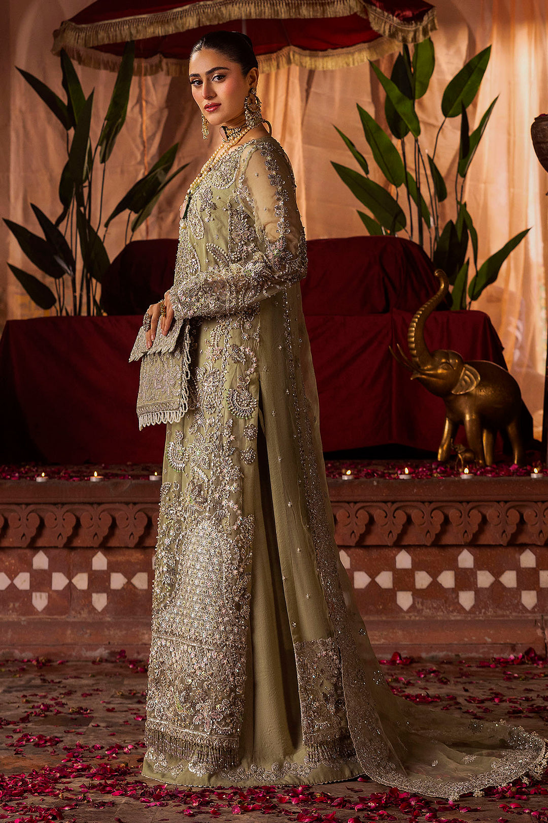 0016-MEERAZ EMBROIDERED ORGANZA STITCHED