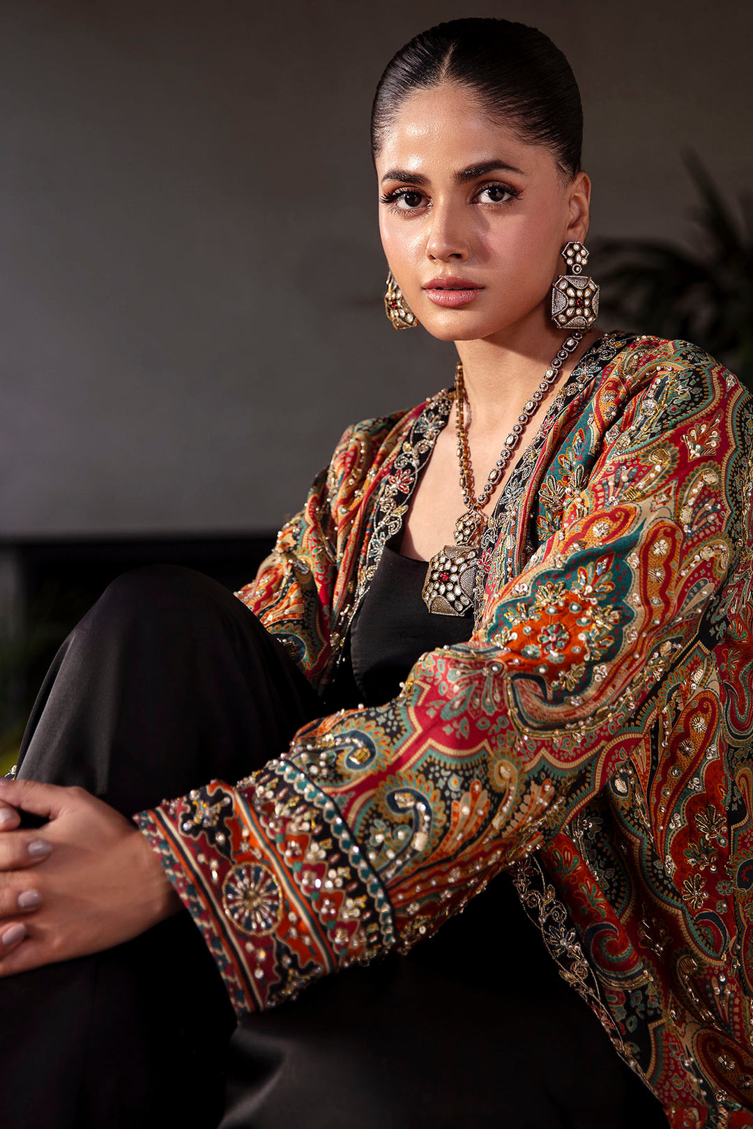 0022-DUSKY-NIGHTS DIGITAL PRINTED COTTON SILK STITCHED