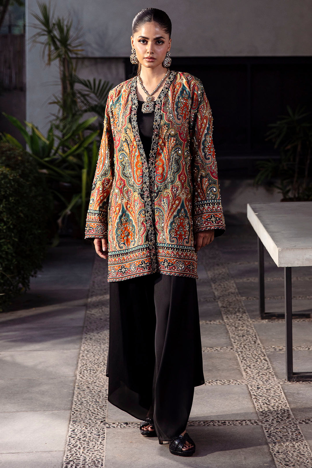 0022-DUSKY-NIGHTS DIGITAL PRINTED COTTON SILK STITCHED