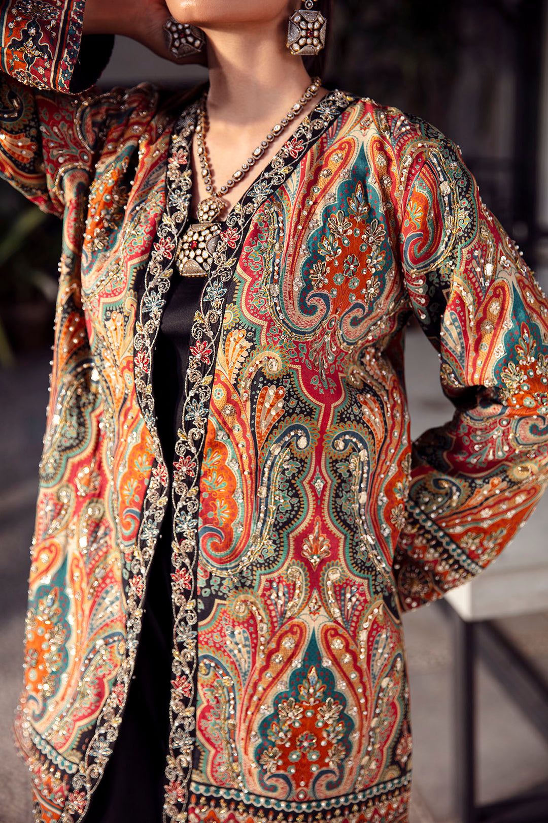 0022-DUSKY-NIGHTS DIGITAL PRINTED COTTON SILK STITCHED