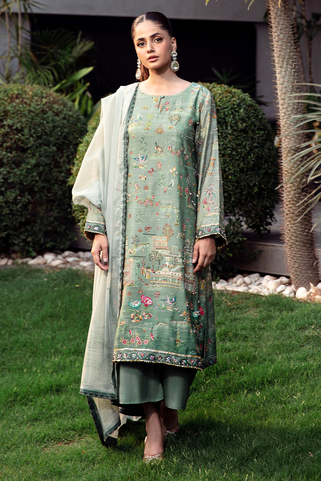 0025-ENCHANTED-CHARM DIGITAL PRINTED COTTON SILK STITCHED