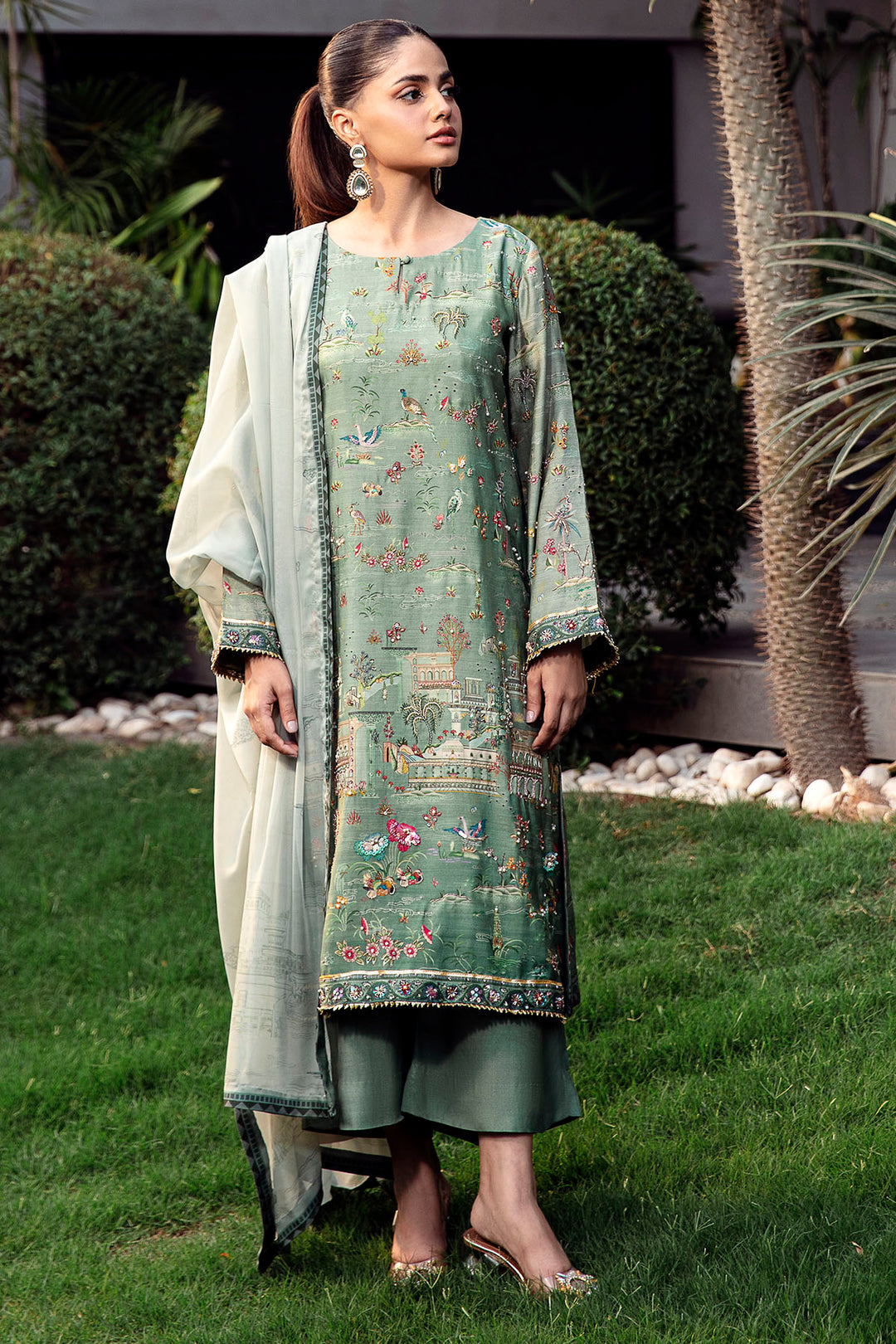 0025-ENCHANTED-CHARM DIGITAL PRINTED COTTON SILK STITCHED