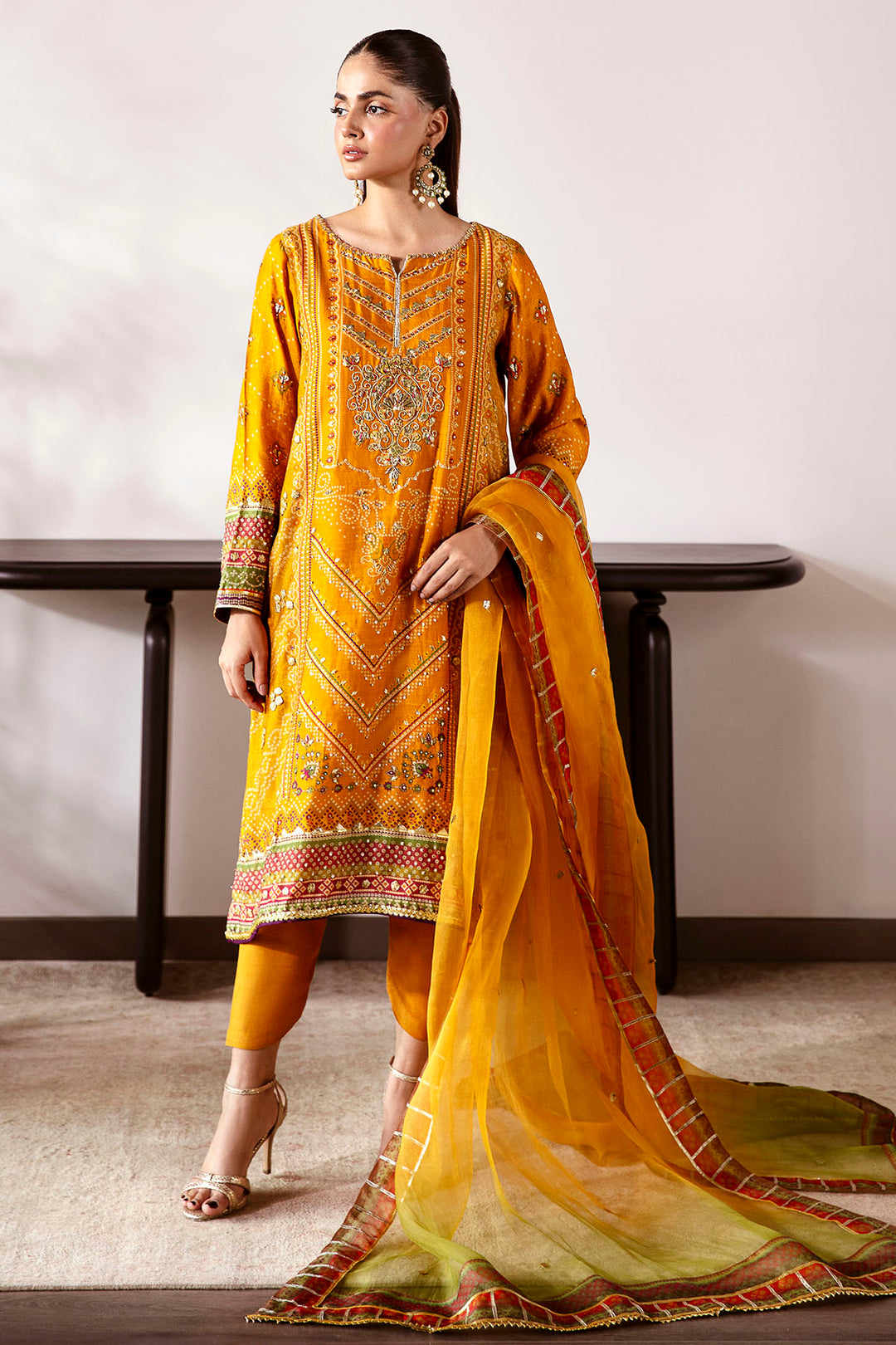 0027-ETHNIL DIGITAL PRINTED COTTON SILK STITCHED