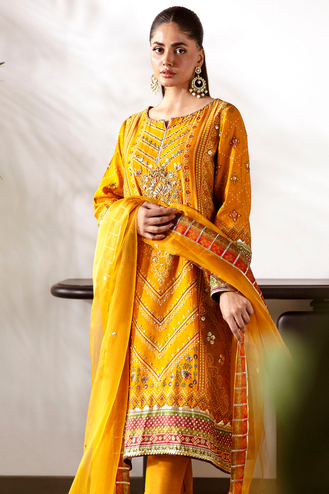 0027-ETHNIL DIGITAL PRINTED COTTON SILK STITCHED