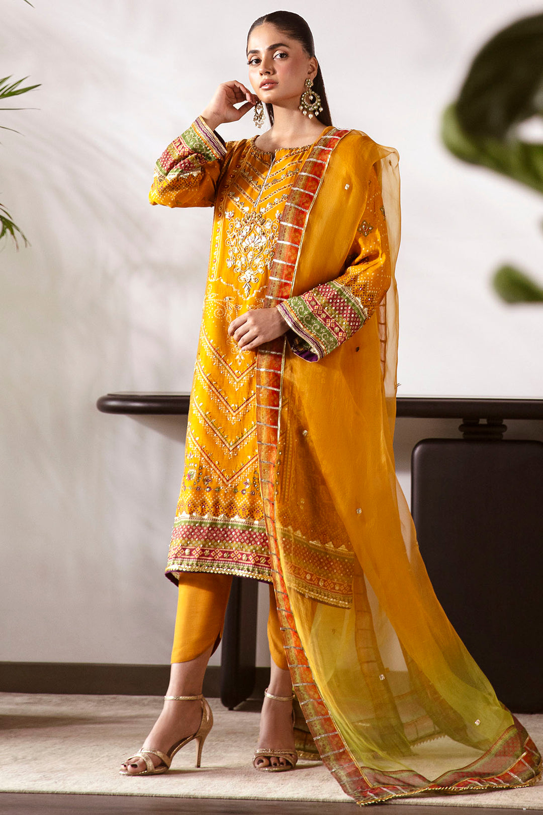 0027-ETHNIL DIGITAL PRINTED COTTON SILK STITCHED