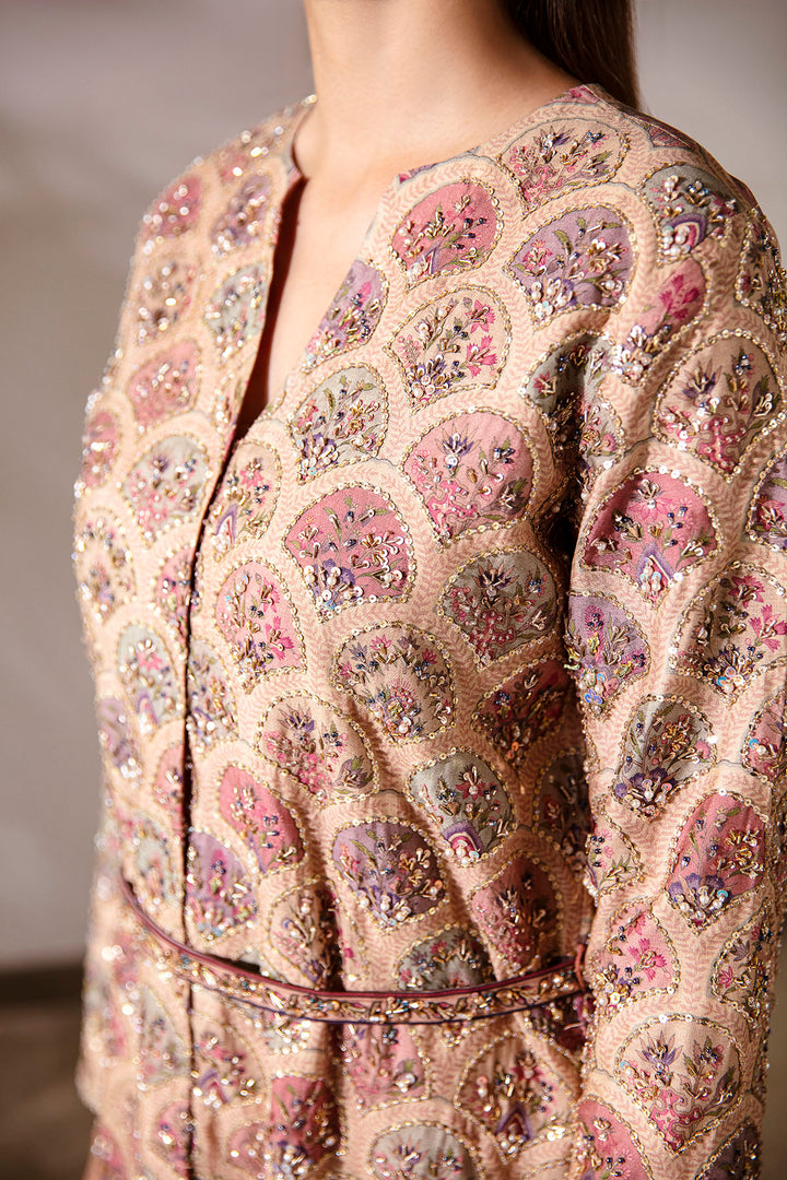 0031-SECRET-GARDEN DIGITAL PRINTED COTTON SILK STITCHED