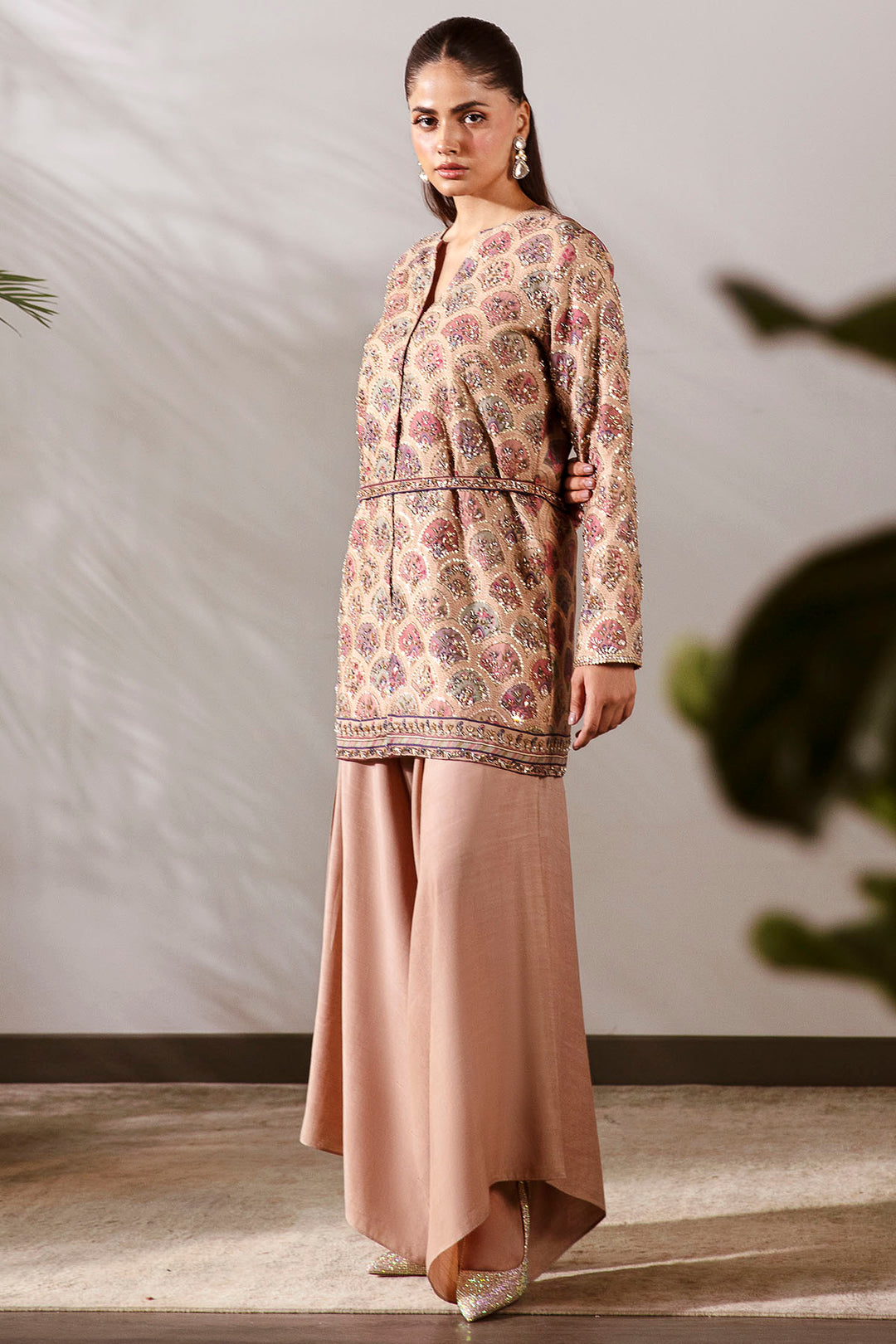 0031-SECRET-GARDEN DIGITAL PRINTED COTTON SILK STITCHED