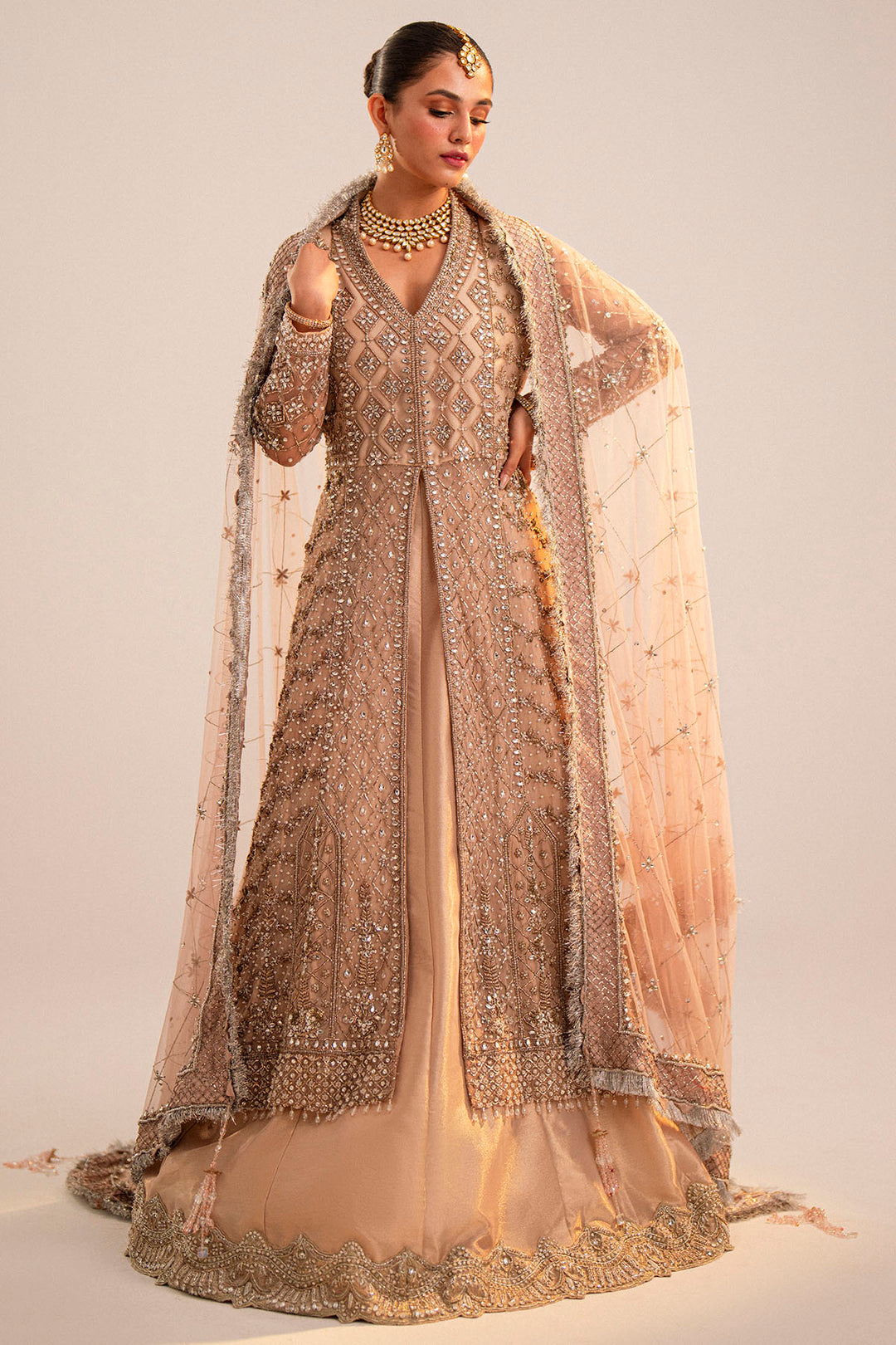 0032-NOOR-JAHAN EMBROIDERED SILK NET STITCHED