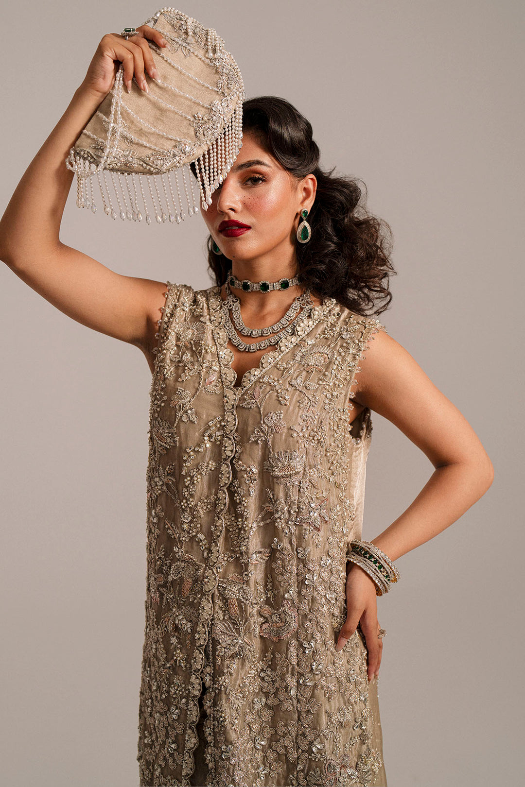 0033-MUMTAZ HAND EMBELLISHED TISSUE STITCHED