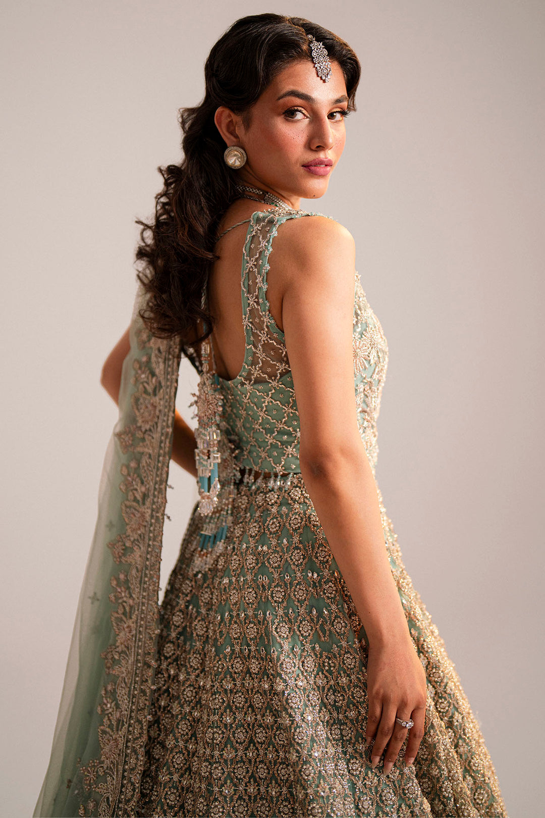 0034-JAHAN-ARA EMBROIDERED SILK NET STITCHED