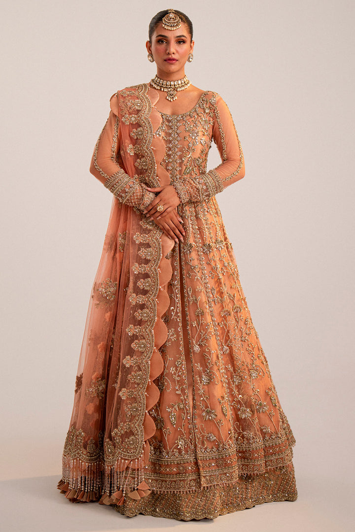0035-ANARKALI EMBROIDERED SILK NET STITCHED