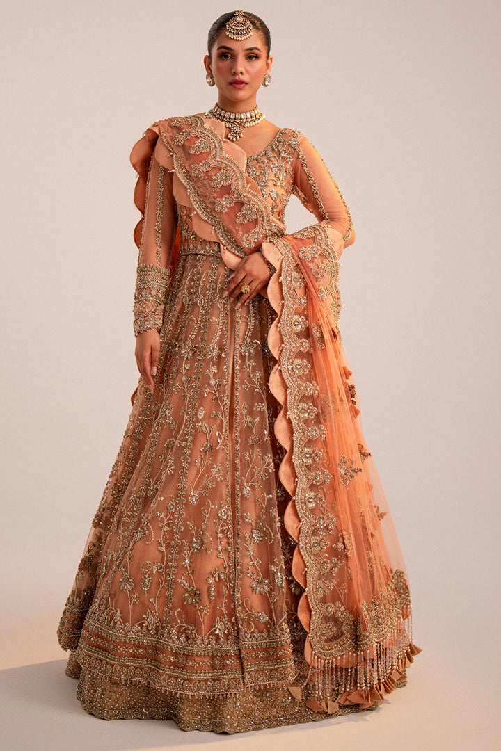 0035-ANARKALI EMBROIDERED SILK NET STITCHED