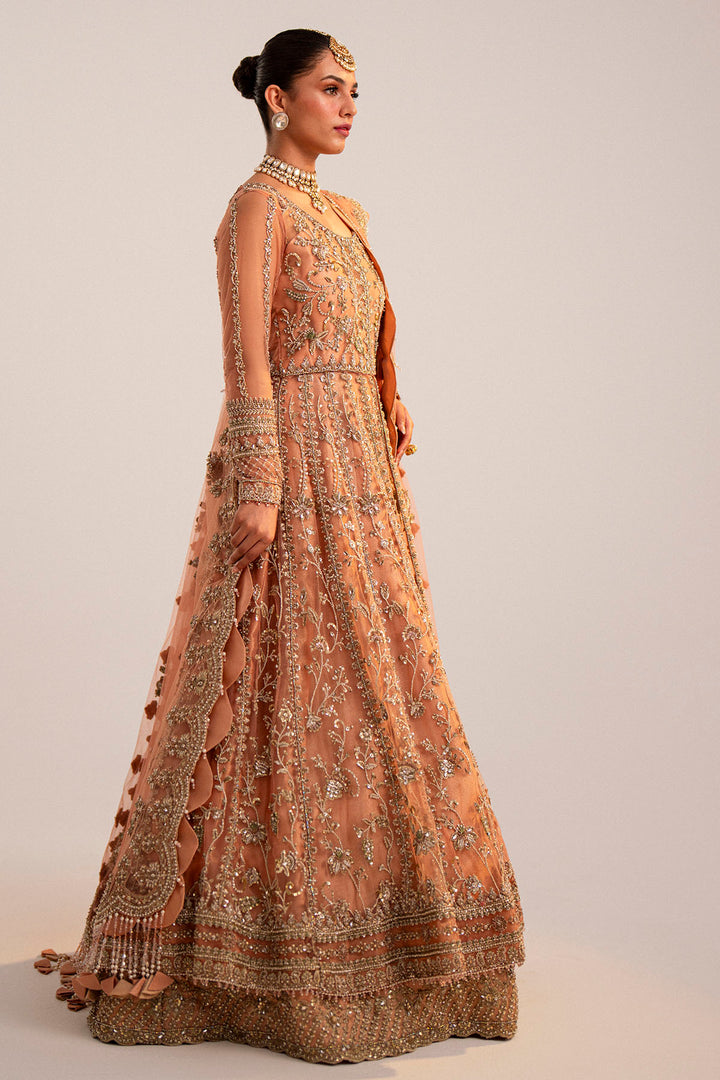 0035-ANARKALI EMBROIDERED SILK NET STITCHED