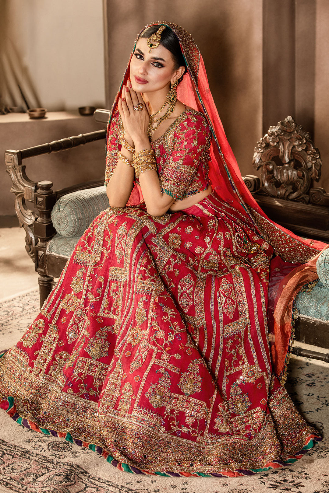 0036-SAHIBA EMBROIDERED ORGANZA STITCHED