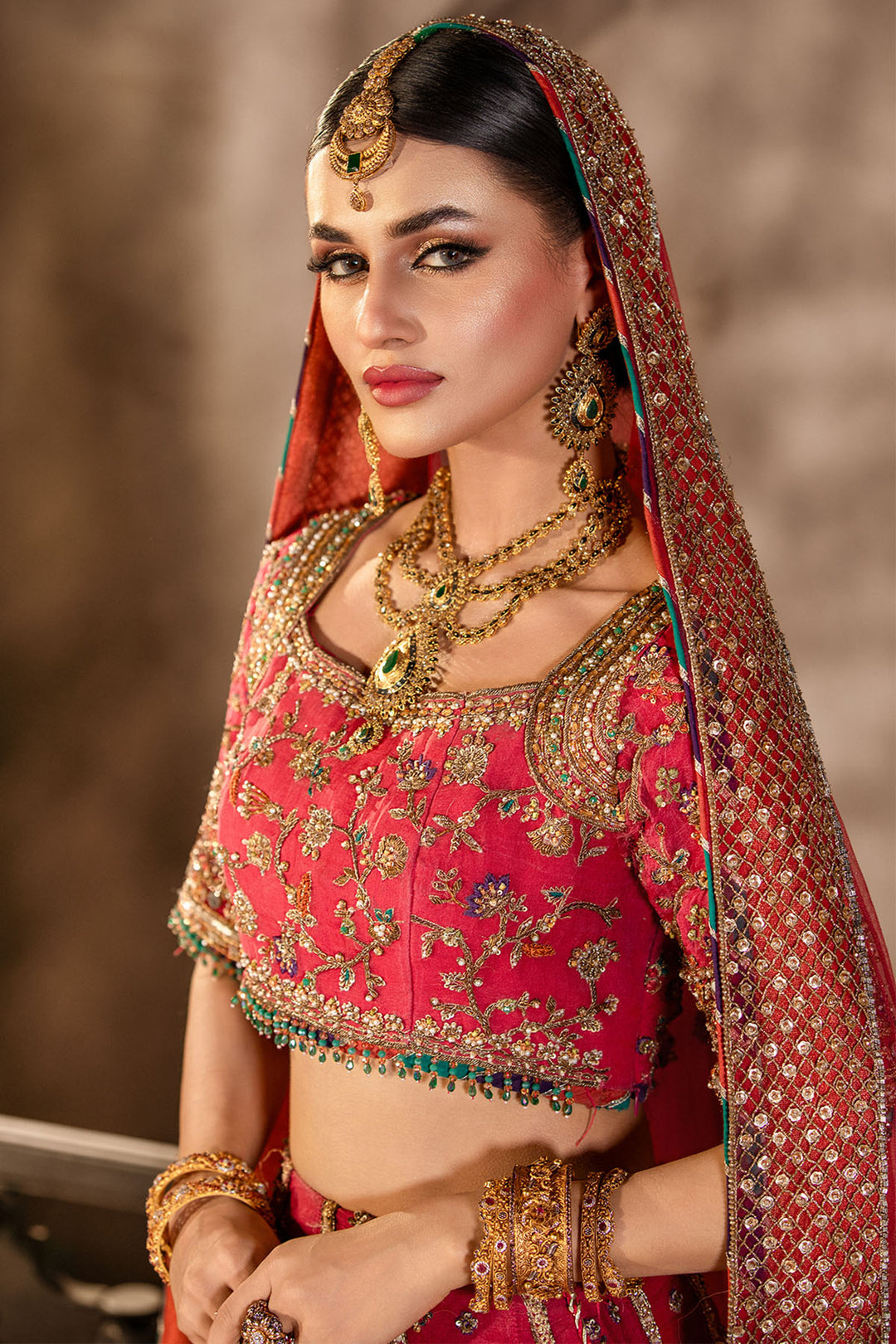 0036-SAHIBA EMBROIDERED ORGANZA STITCHED