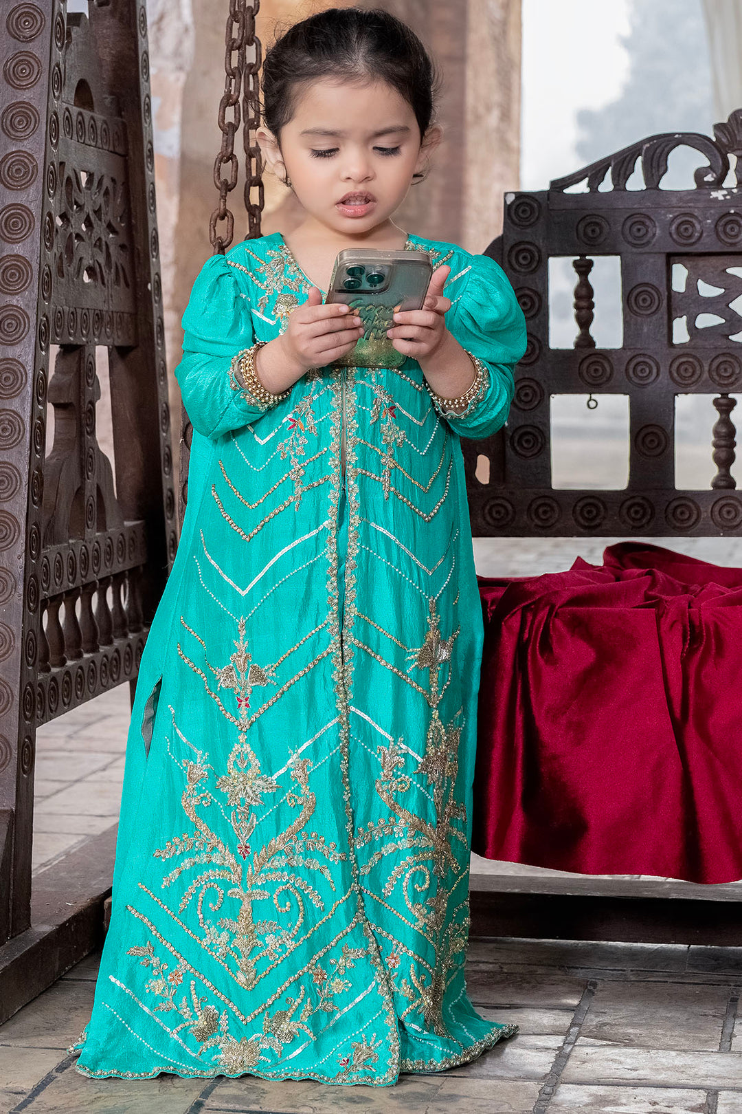 0040-TIA HAND EMBELLISHED KOREAN SILK STITCHED