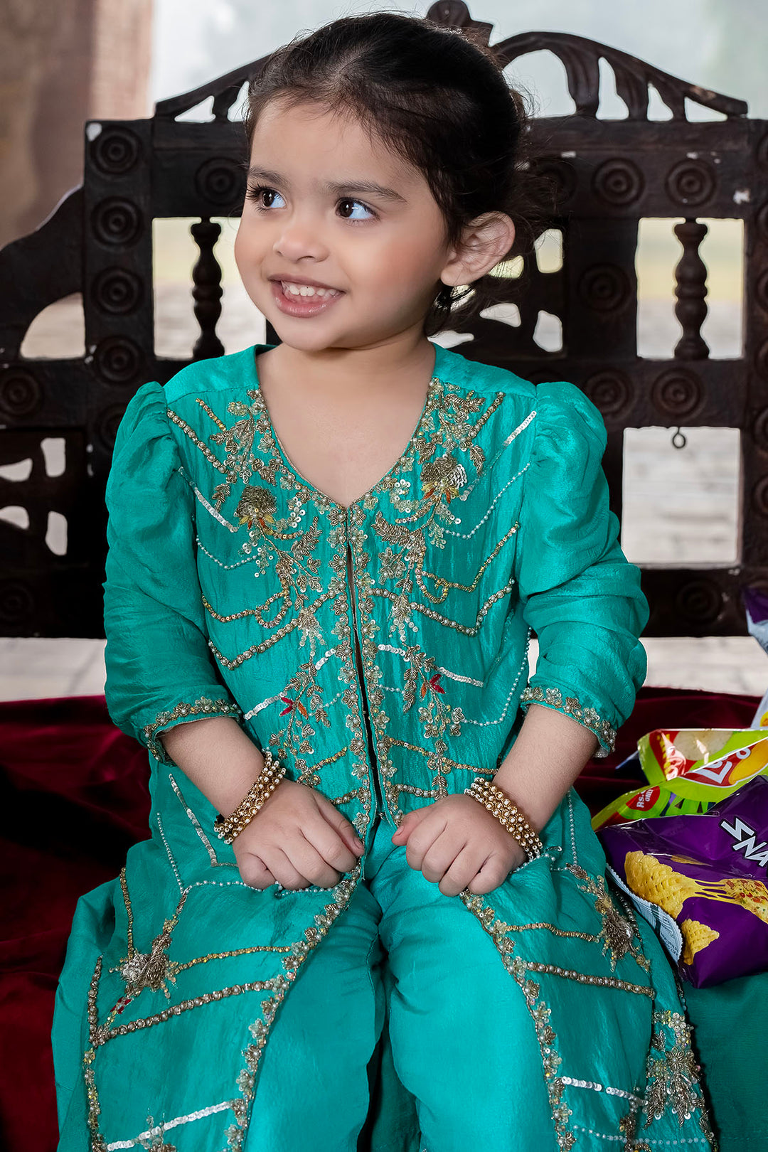 0040-TIA HAND EMBELLISHED KOREAN SILK STITCHED