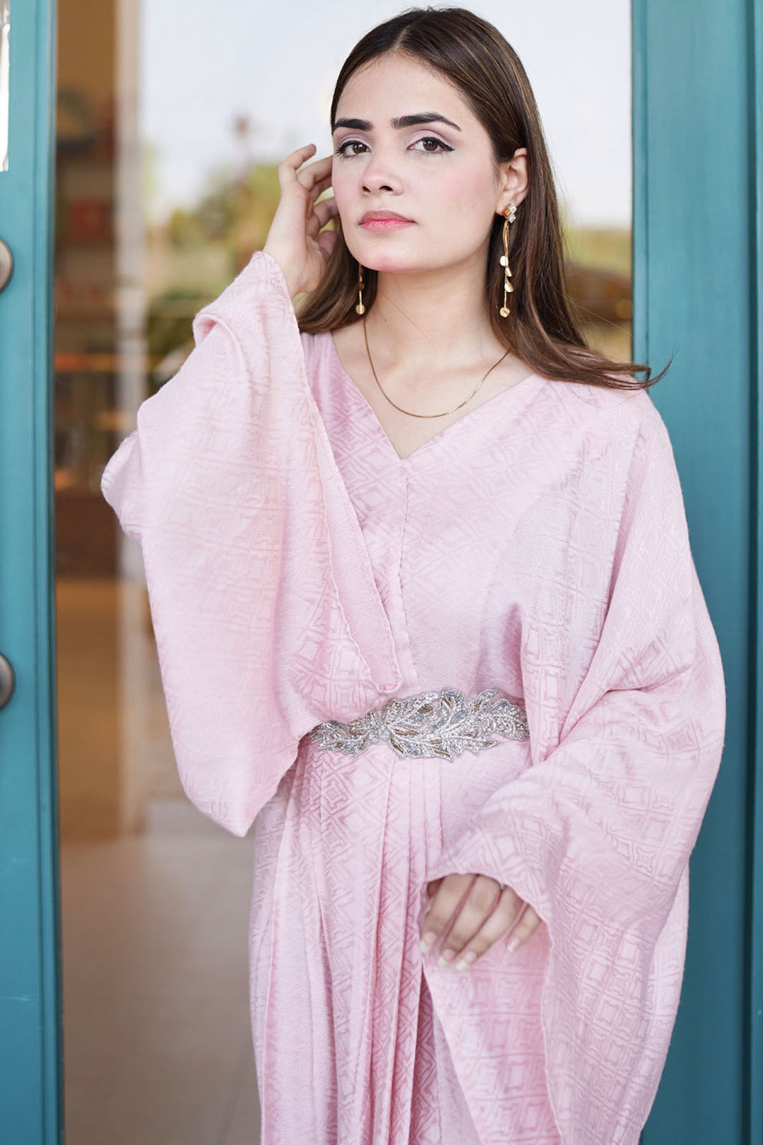 0047-BLUSH-GLAMOUR HAND EMBELLISHED SILK STITCHED