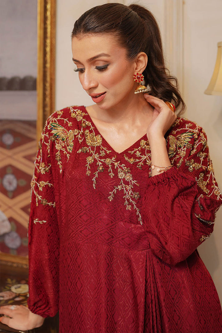 0049-LUSTER HAND EMBELLISHED SILK STITCHED