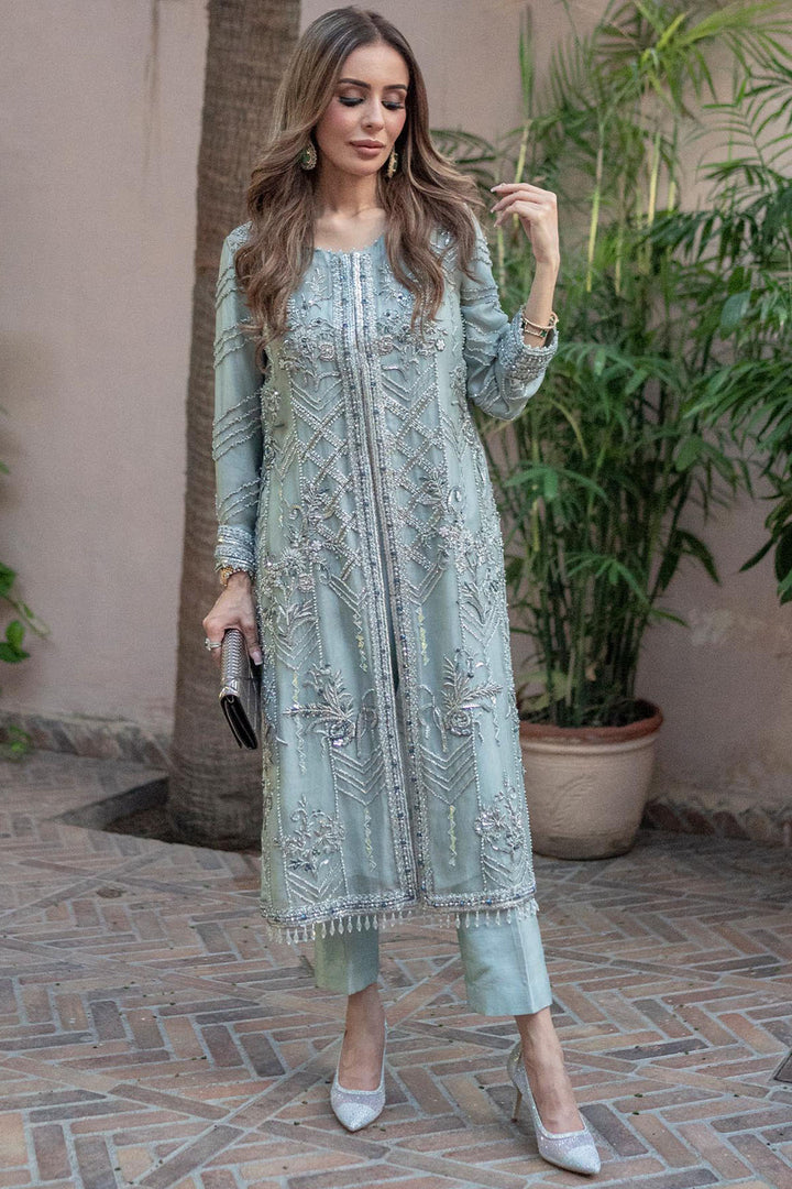 0053-OPAL HAND EMBELLISHED ORGANZA NET STITCHED