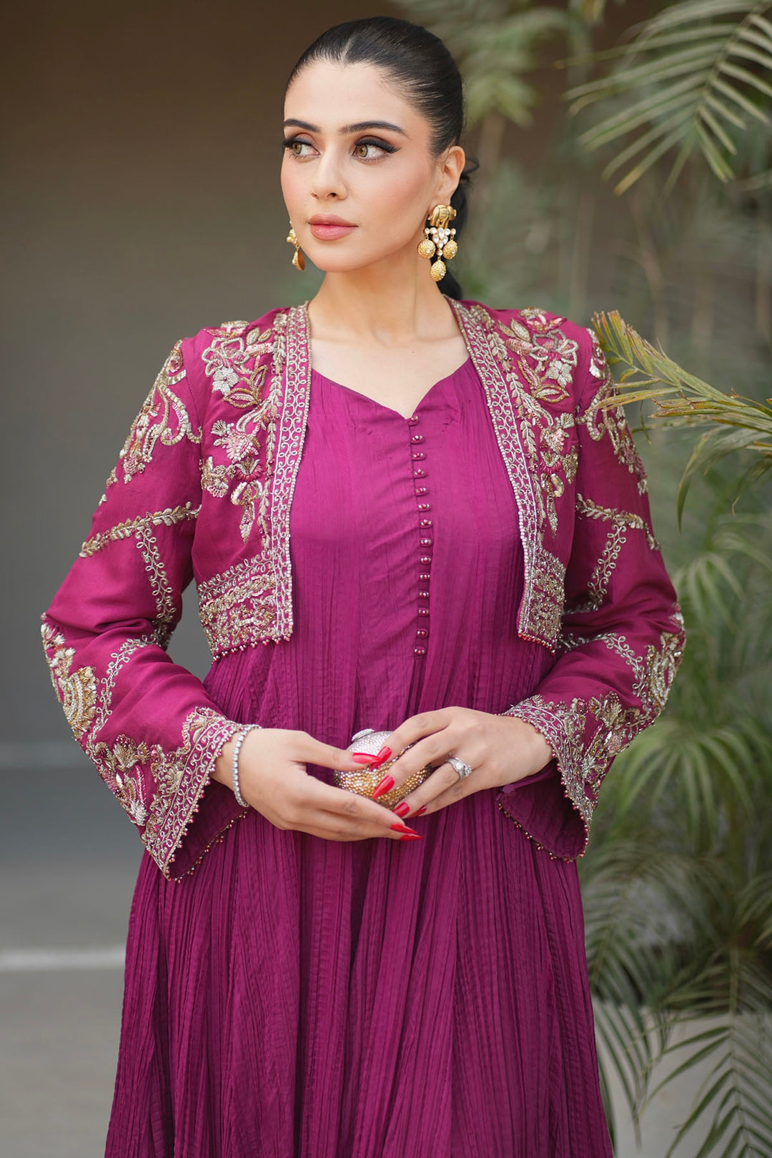 0056-NAIRA HAND EMBELLISHED RAW SILK STITCHED