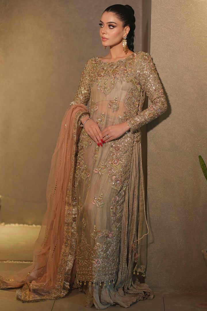 0057-SARENA HAND EMBELLISHED ORGANZA NET STITCHED