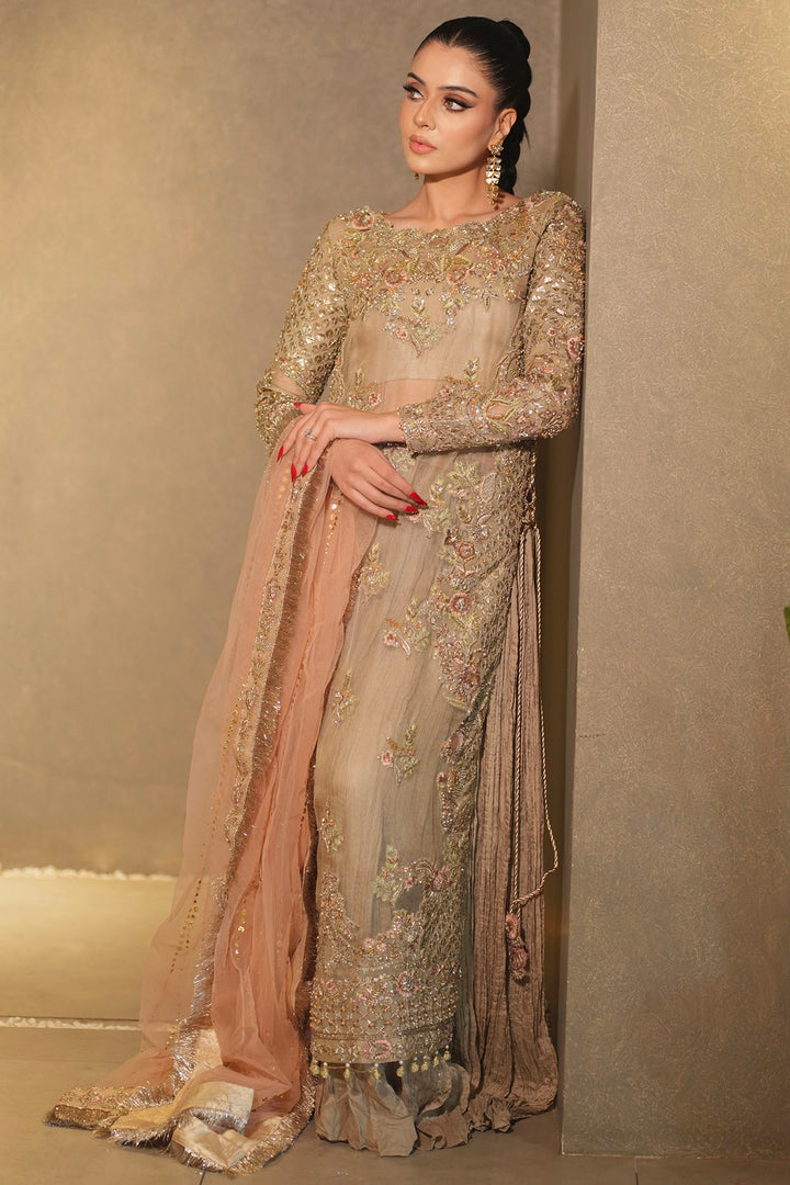 0057-SARENA HAND EMBELLISHED ORGANZA NET STITCHED