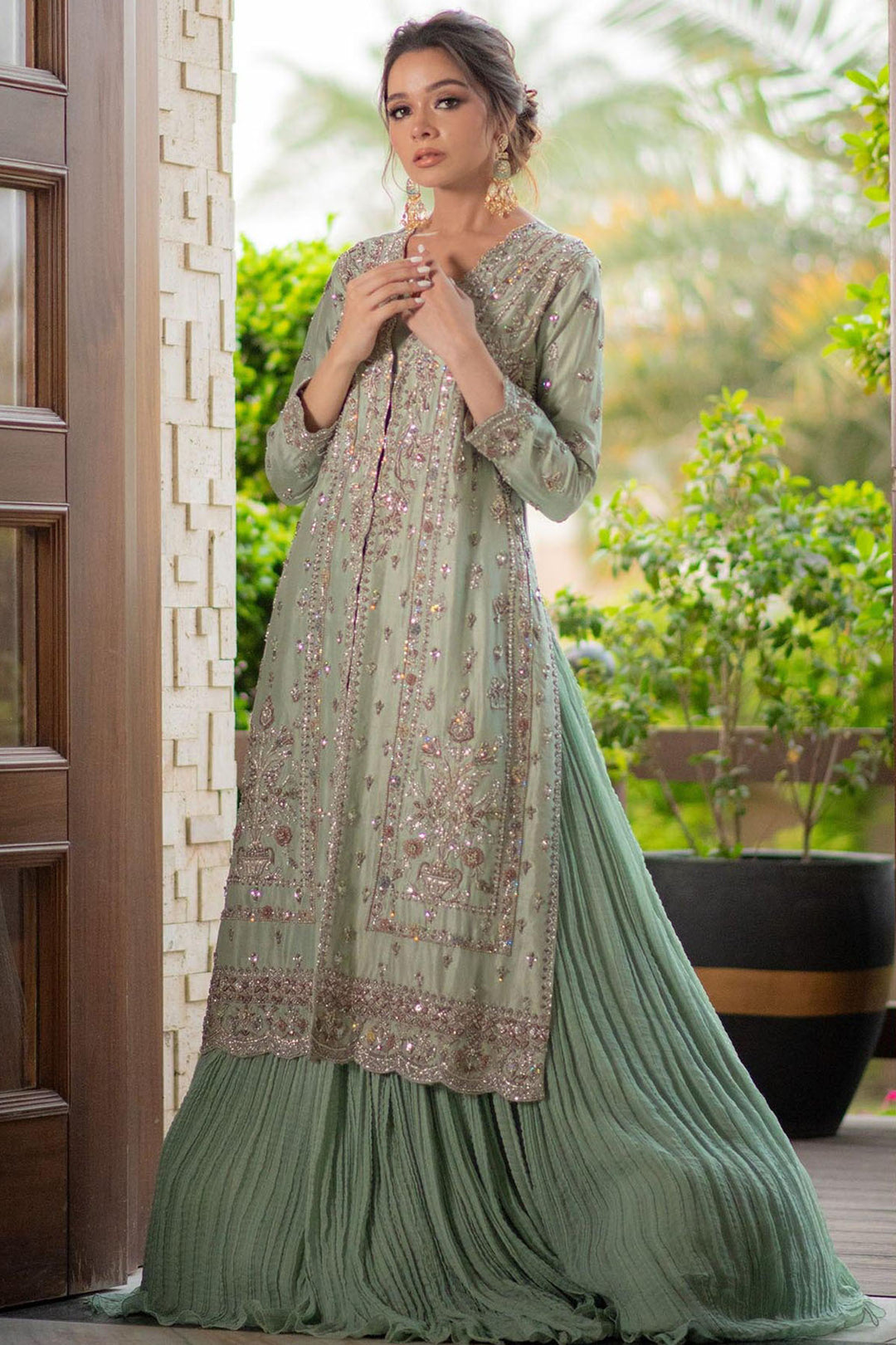 0059-JAZMIN HAND EMBELLISHED RAW SILK STITCHED