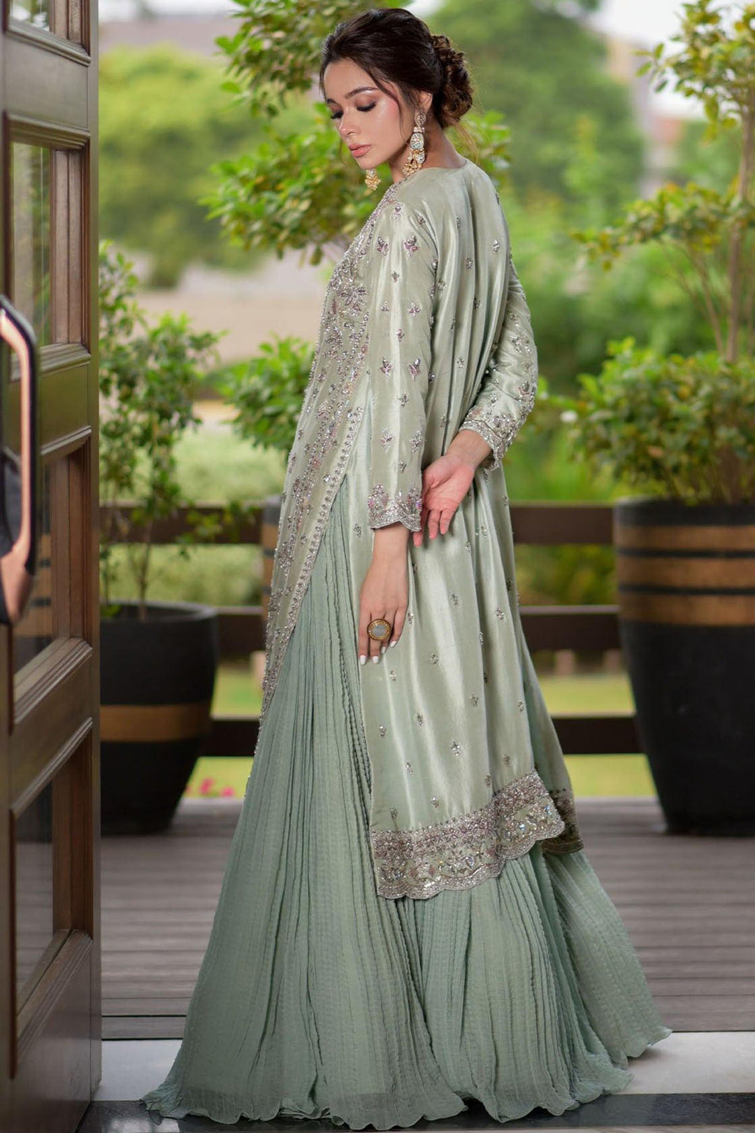 0059-JAZMIN HAND EMBELLISHED RAW SILK STITCHED