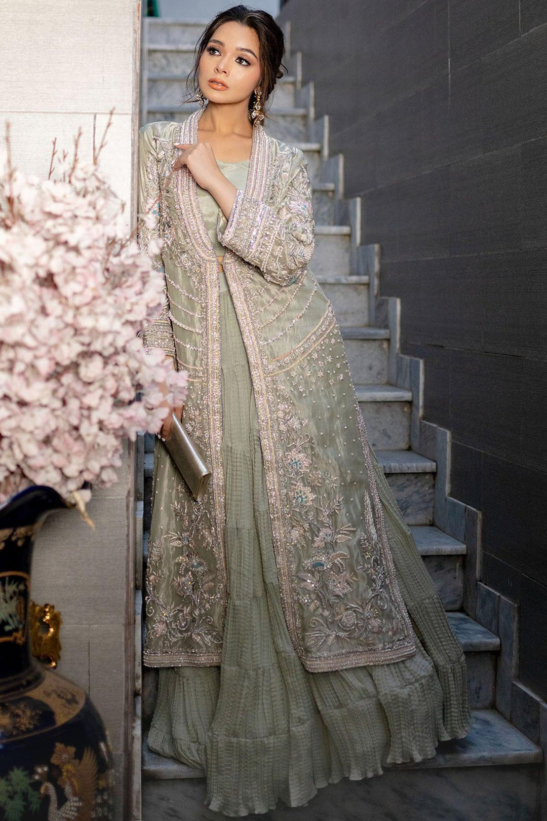 0061-ILHANA EMBROIDERED ORGANZA STITCHED