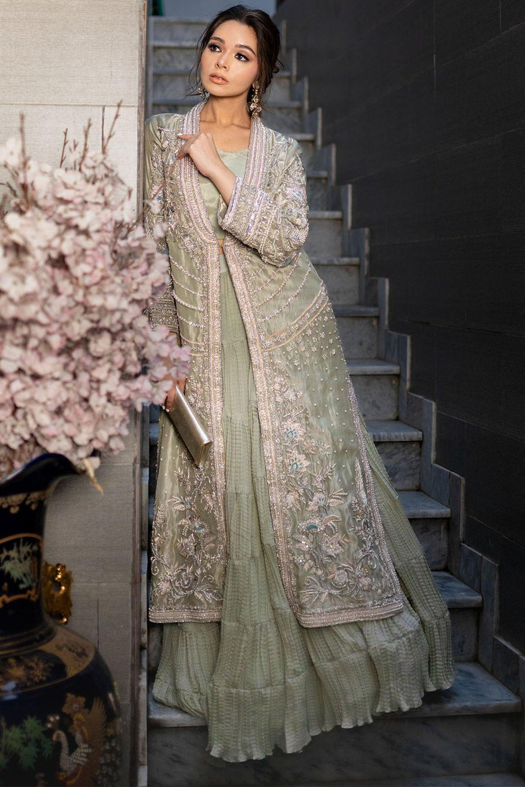 0061-ILHANA EMBROIDERED ORGANZA STITCHED