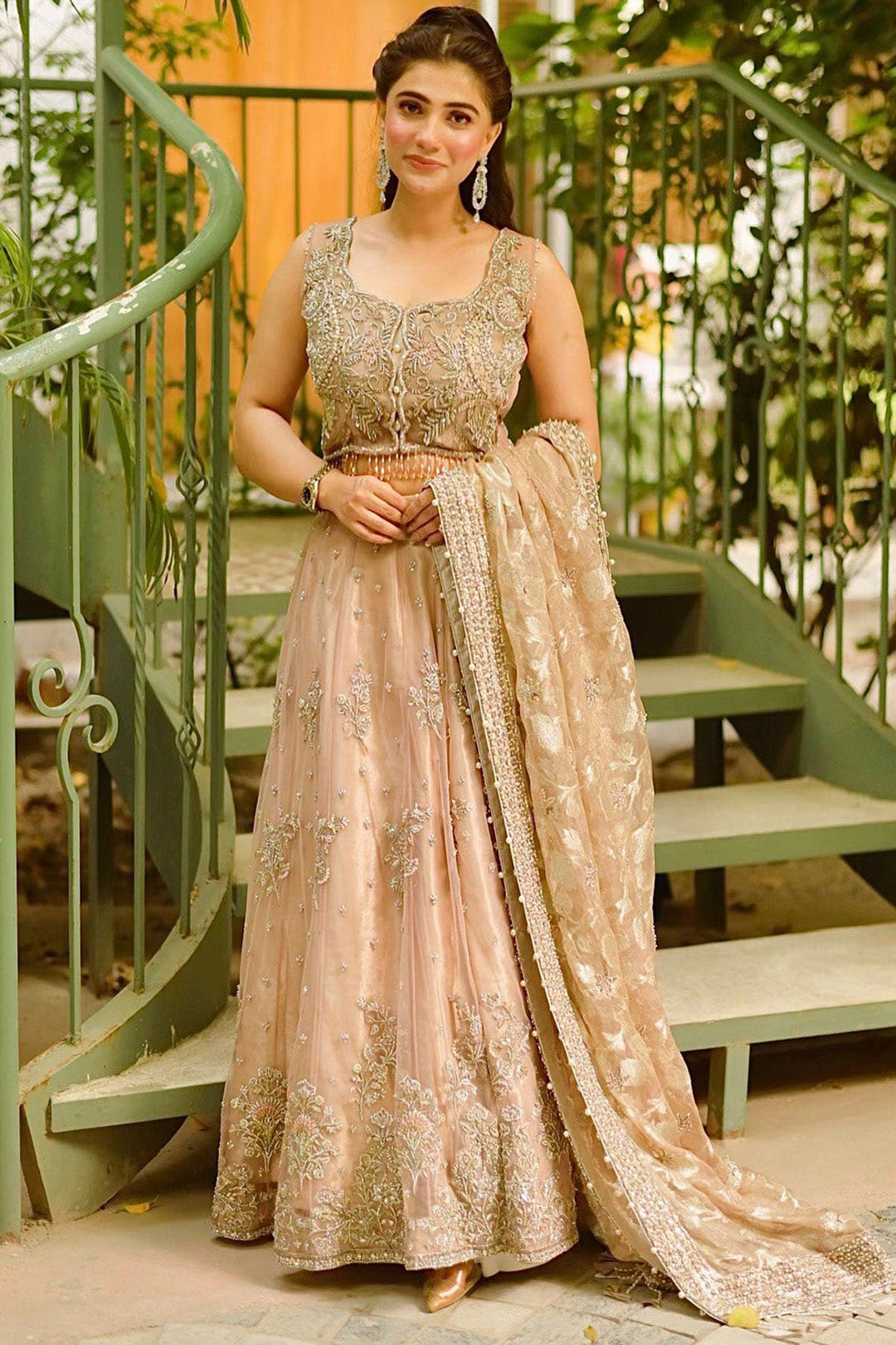 0064-STELLA EMBROIDERED SILK NET STITCHED