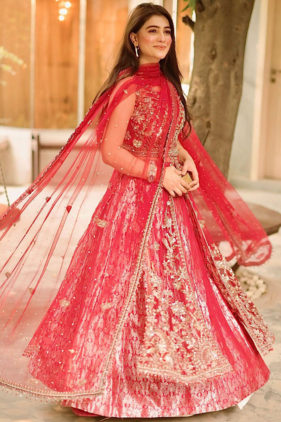 0065-ELIZA EMBROIDERED SILK NET STITCHED