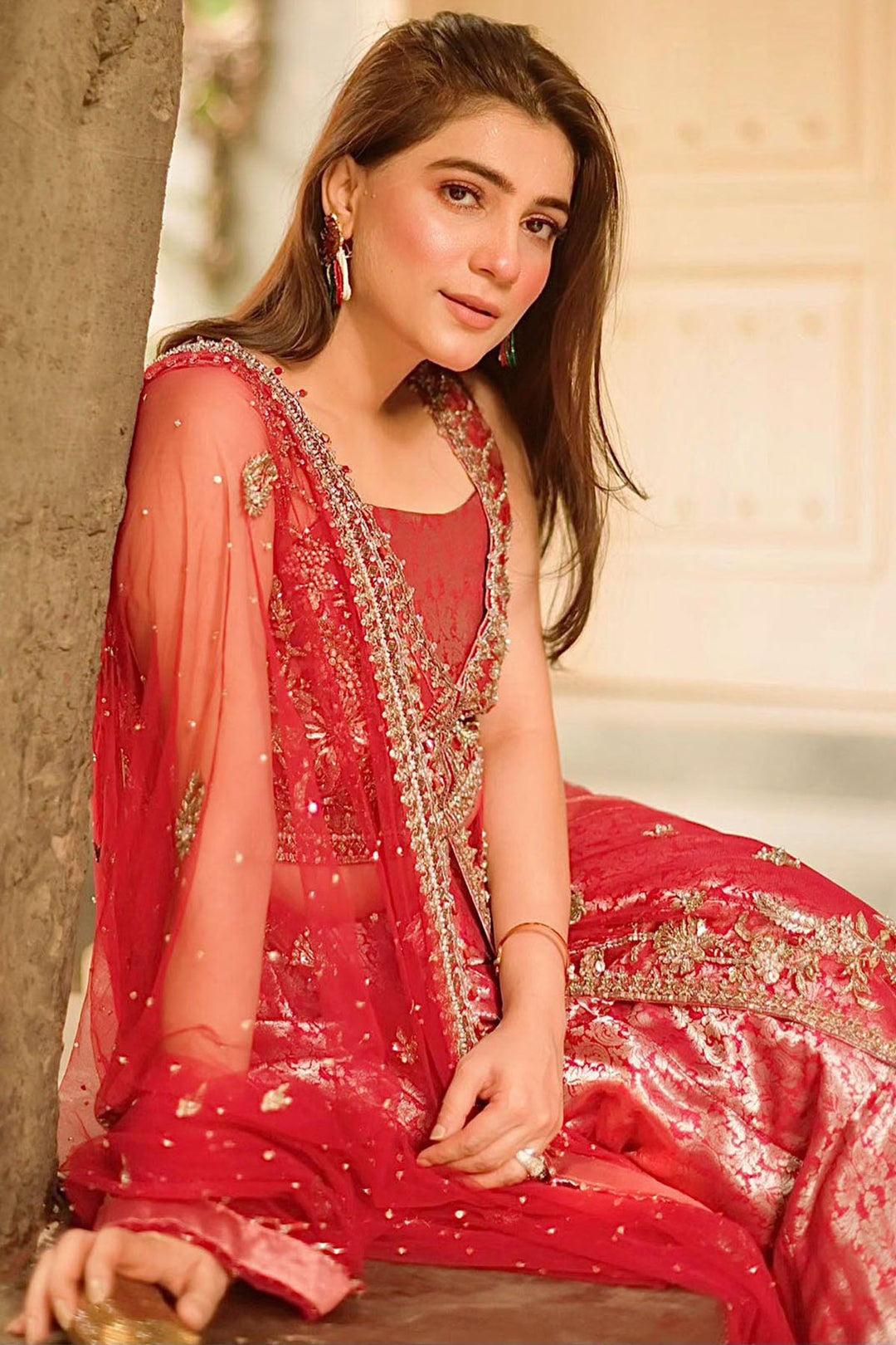 0065-ELIZA EMBROIDERED SILK NET STITCHED