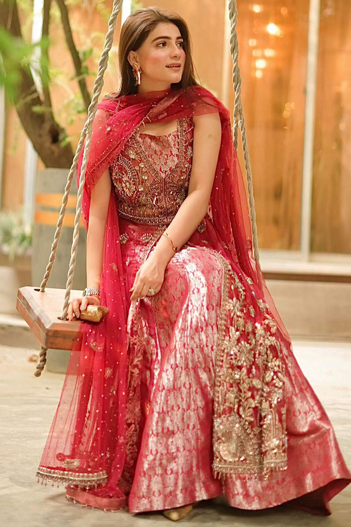 0065-ELIZA EMBROIDERED SILK NET STITCHED