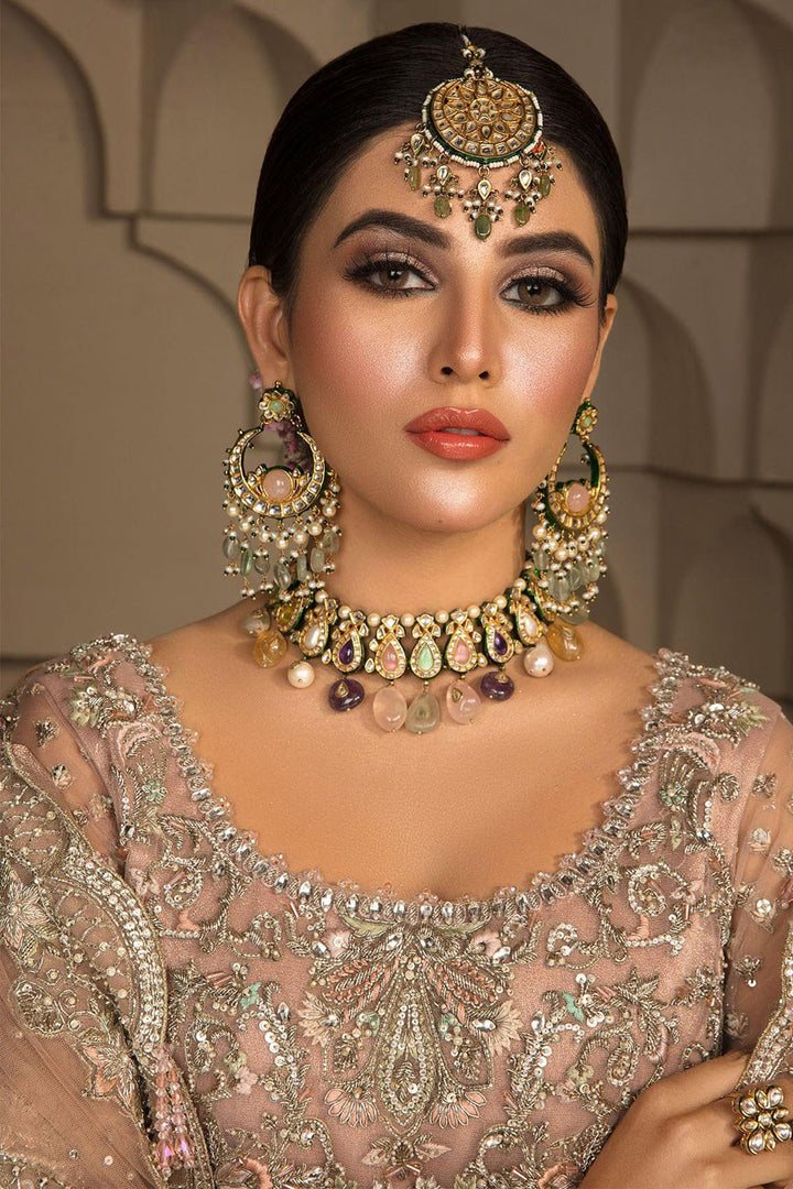 0069-GLITZY EMBROIDERED SILK NET STITCHED