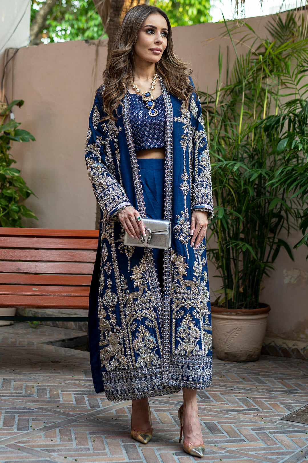 0070-GISELLE HAND EMBELLISHED KOREAN SILK STITCHED