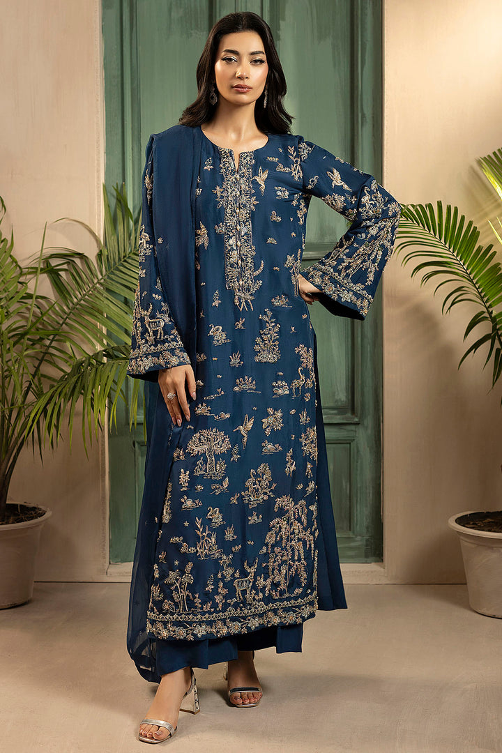 0074-AFSANA HAND EMBELLISHED SILK STITCHED