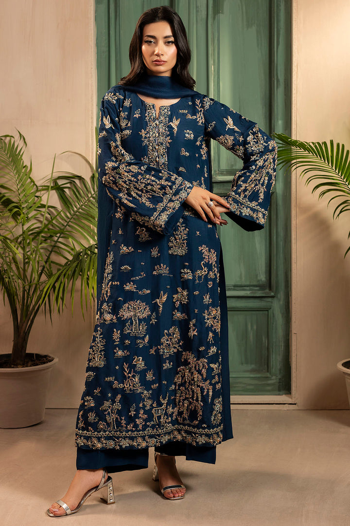 0074-AFSANA HAND EMBELLISHED SILK STITCHED