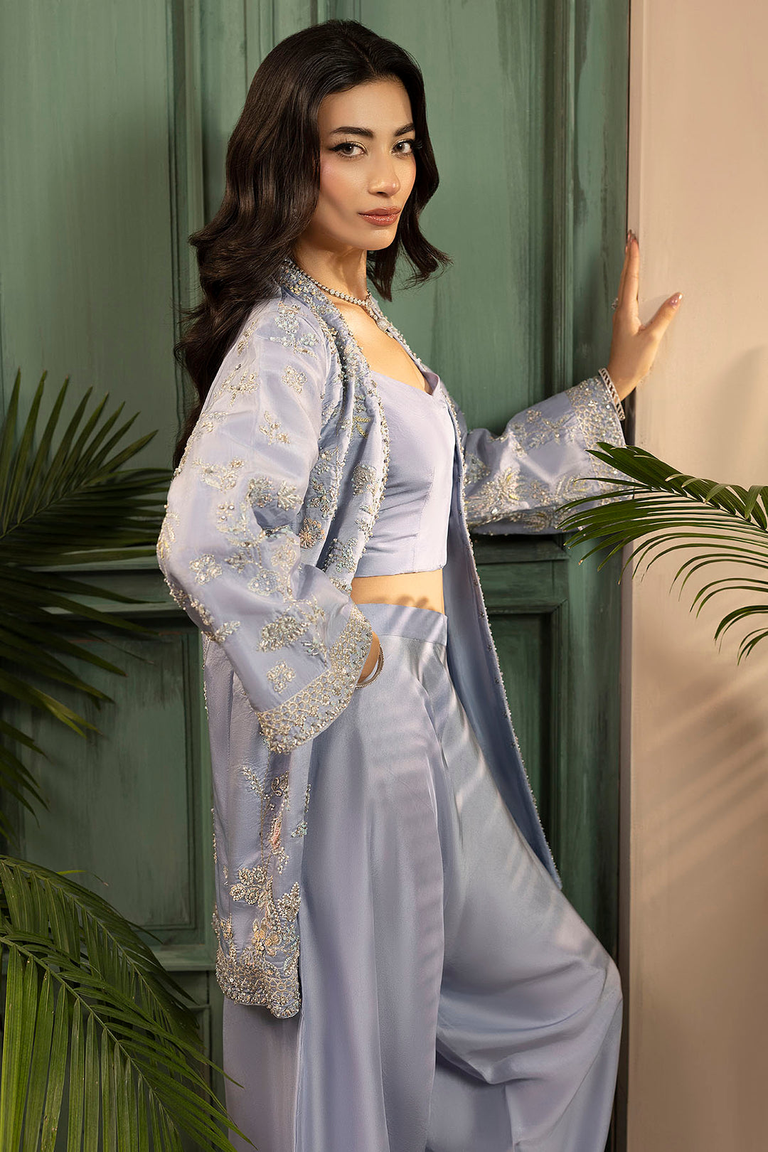 0075-MAHVEEN HAND EMBELLISHED SEESHA SILK STITCHED