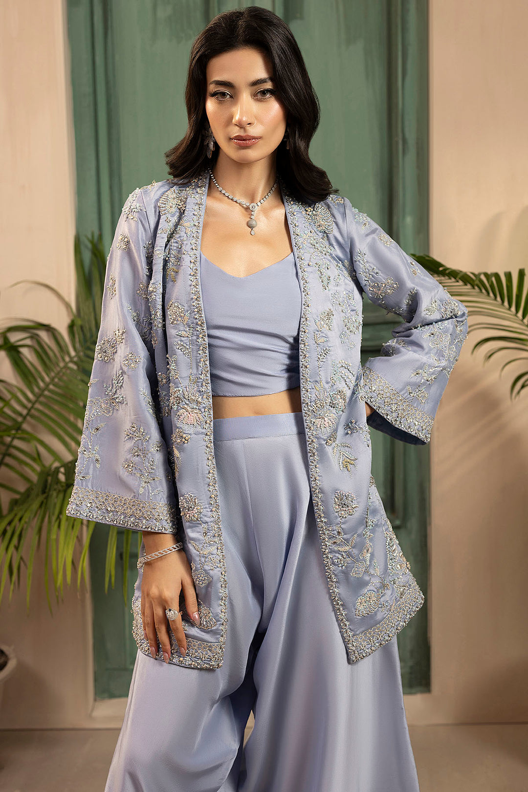 0075-MAHVEEN HAND EMBELLISHED SEESHA SILK STITCHED