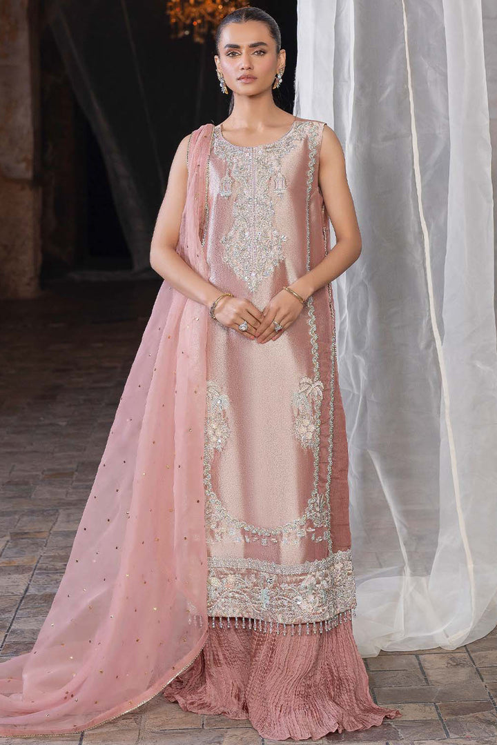 0081-ROSE DUST HAND EMBELLISHED TISSUE STITCHED