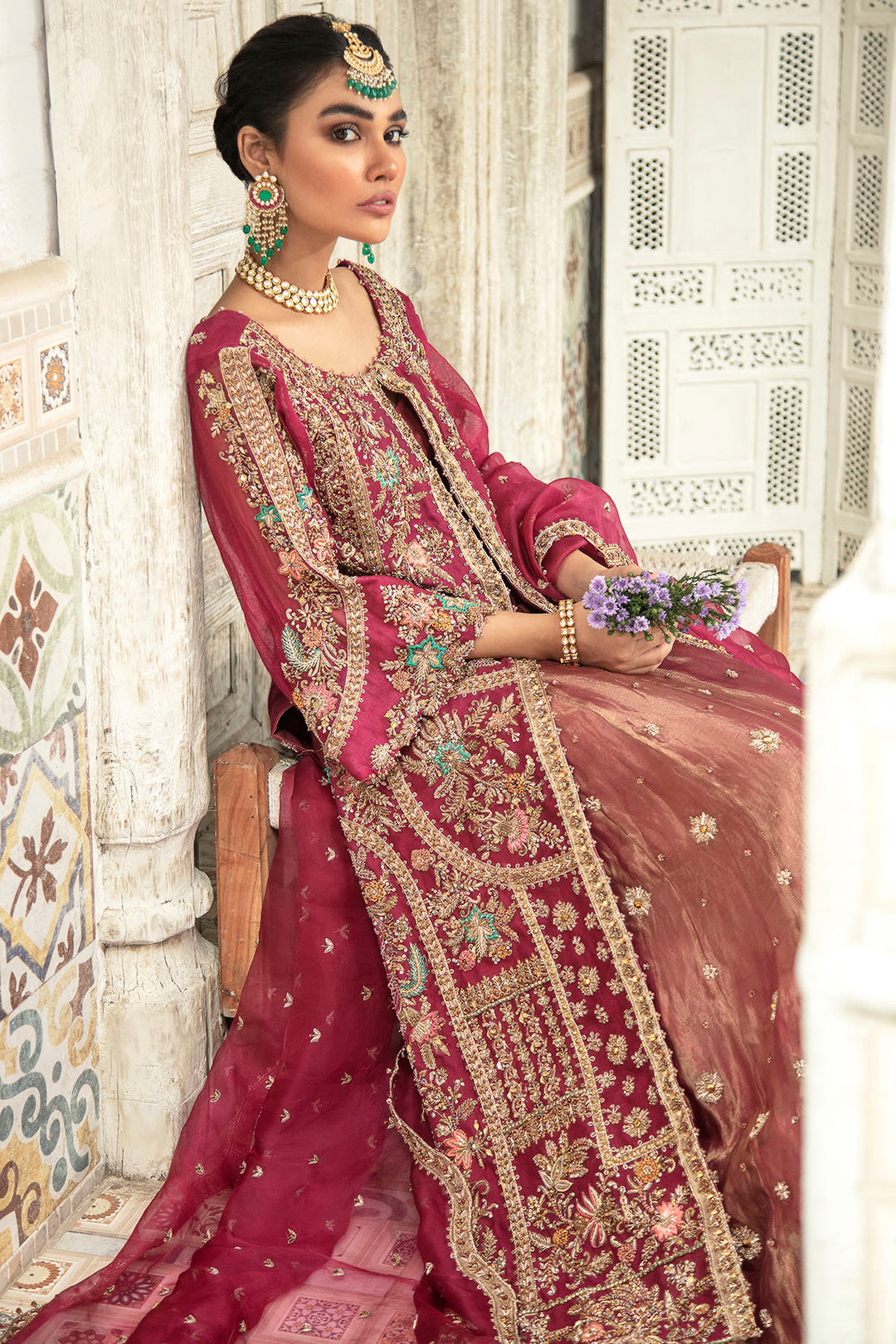 0087-MAJESTY HAND EMBELLISHED COTTON NET STITCHED